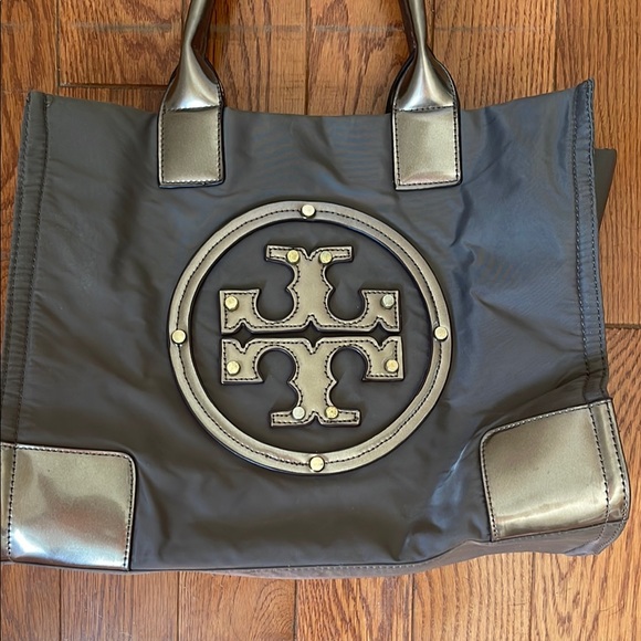 Tory Burch Ella Tote Bag with Metallic Accents - Picture 2 of 14